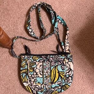 Vera Bradley Teal, Green and White Floral Quilted Crossbody